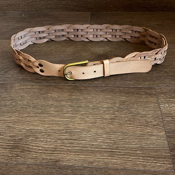 Gap Genuine Leather Woven Style Belt Light Tan Sz M - Picture 1 of 8